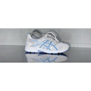 Asics White and Light Blue Women's Athletic Sneakers